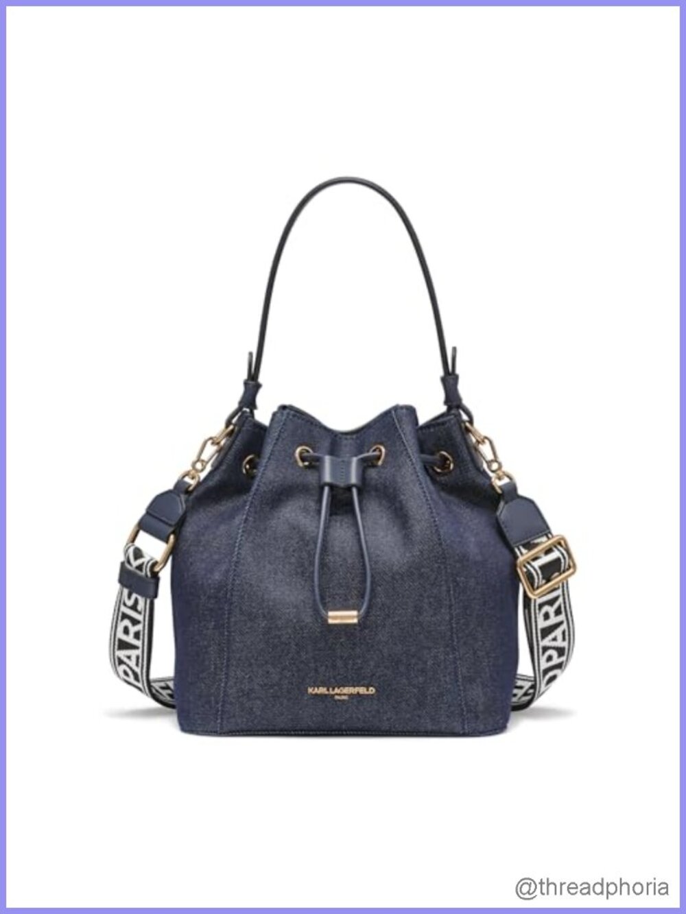 Denim Bucket Bag Non-Leather Tote Handbag
